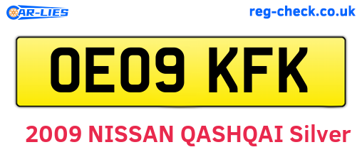 OE09KFK are the vehicle registration plates.