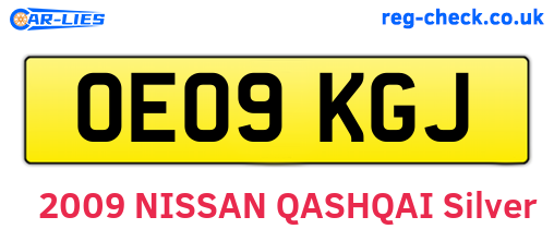 OE09KGJ are the vehicle registration plates.
