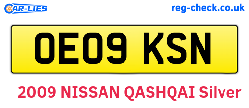 OE09KSN are the vehicle registration plates.