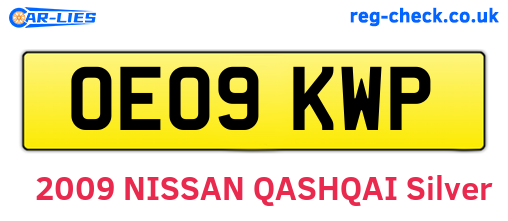 OE09KWP are the vehicle registration plates.