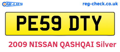PE59DTY are the vehicle registration plates.