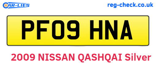 PF09HNA are the vehicle registration plates.