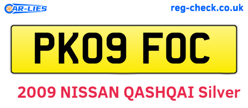 PK09FOC are the vehicle registration plates.