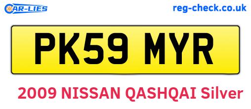 PK59MYR are the vehicle registration plates.