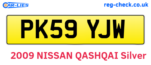 PK59YJW are the vehicle registration plates.