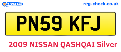 PN59KFJ are the vehicle registration plates.