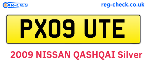 PX09UTE are the vehicle registration plates.