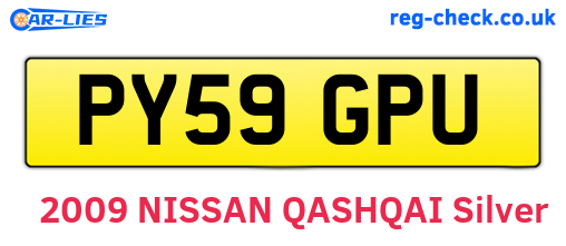 PY59GPU are the vehicle registration plates.