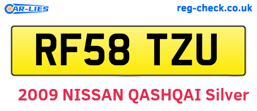 RF58TZU are the vehicle registration plates.
