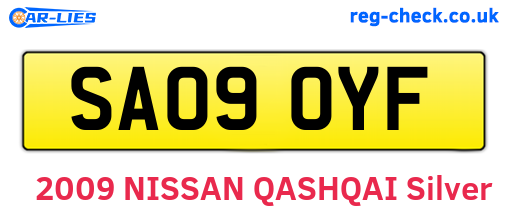 SA09OYF are the vehicle registration plates.