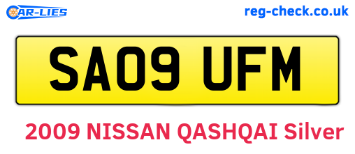 SA09UFM are the vehicle registration plates.
