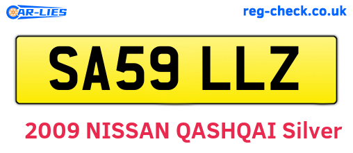 SA59LLZ are the vehicle registration plates.