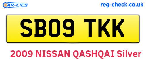 SB09TKK are the vehicle registration plates.