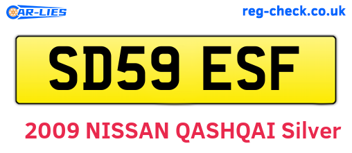 SD59ESF are the vehicle registration plates.