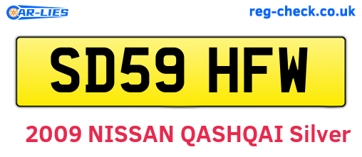 SD59HFW are the vehicle registration plates.