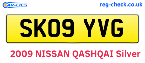 SK09YVG are the vehicle registration plates.