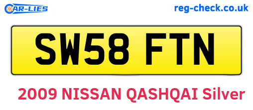 SW58FTN are the vehicle registration plates.