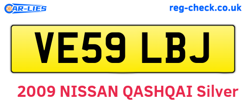 VE59LBJ are the vehicle registration plates.