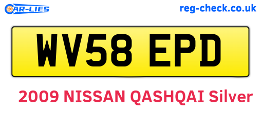WV58EPD are the vehicle registration plates.
