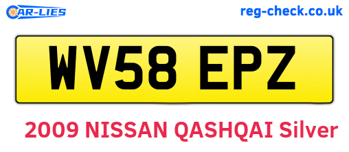 WV58EPZ are the vehicle registration plates.