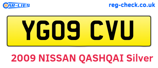 YG09CVU are the vehicle registration plates.