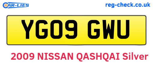 YG09GWU are the vehicle registration plates.