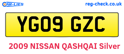 YG09GZC are the vehicle registration plates.
