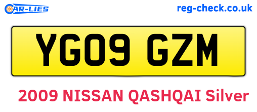 YG09GZM are the vehicle registration plates.