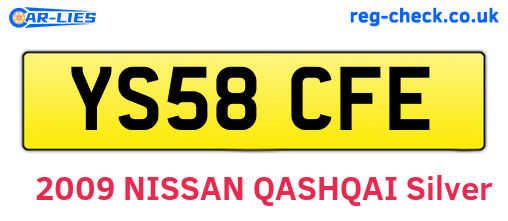 YS58CFE are the vehicle registration plates.
