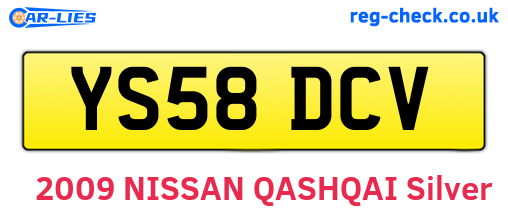 YS58DCV are the vehicle registration plates.