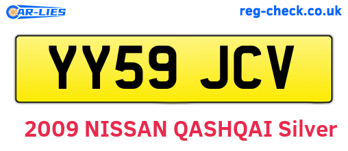 YY59JCV are the vehicle registration plates.