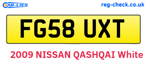 FG58UXT are the vehicle registration plates.