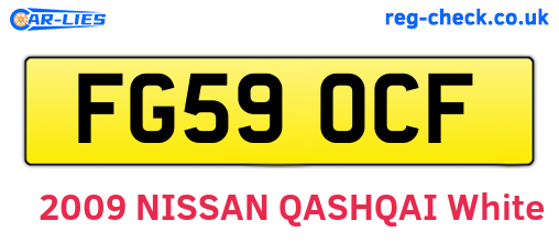 FG59OCF are the vehicle registration plates.
