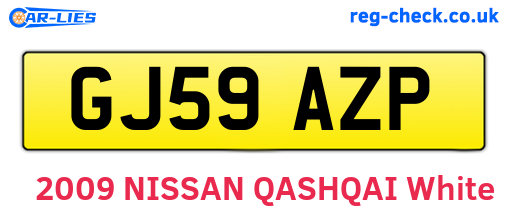 GJ59AZP are the vehicle registration plates.