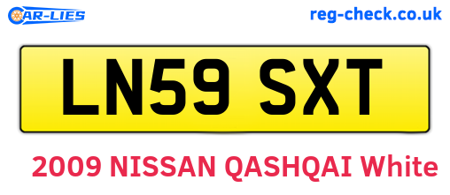 LN59SXT are the vehicle registration plates.