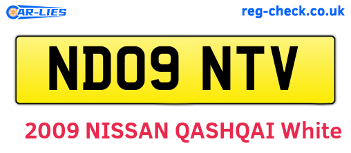 ND09NTV are the vehicle registration plates.