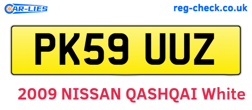 PK59UUZ are the vehicle registration plates.