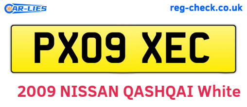 PX09XEC are the vehicle registration plates.