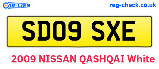 SD09SXE are the vehicle registration plates.