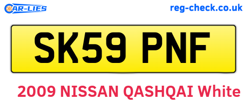 SK59PNF are the vehicle registration plates.