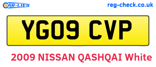 YG09CVP are the vehicle registration plates.