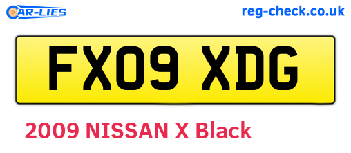 FX09XDG are the vehicle registration plates.