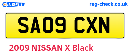 SA09CXN are the vehicle registration plates.