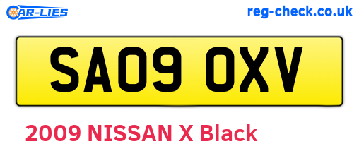 SA09OXV are the vehicle registration plates.