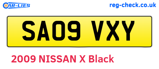 SA09VXY are the vehicle registration plates.