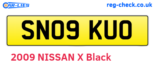 SN09KUO are the vehicle registration plates.