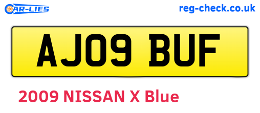 AJ09BUF are the vehicle registration plates.