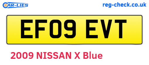 EF09EVT are the vehicle registration plates.