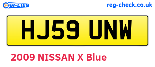 HJ59UNW are the vehicle registration plates.