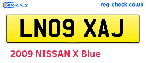 LN09XAJ are the vehicle registration plates.